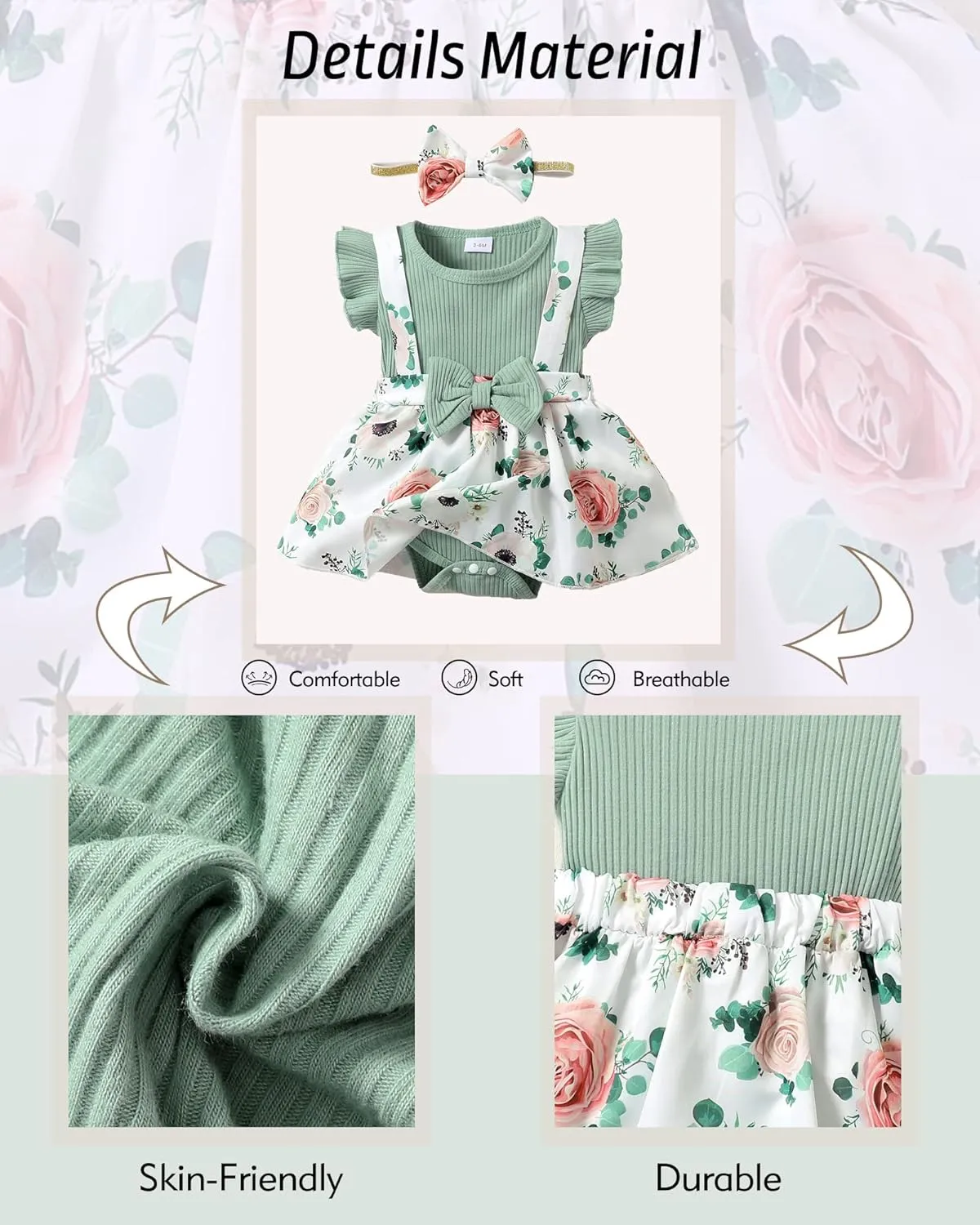 Newborn Baby Girl Clothes Infant Dress Outfit Summer Romper Jumpsuit Headband Overall Skirt Clothing Set
