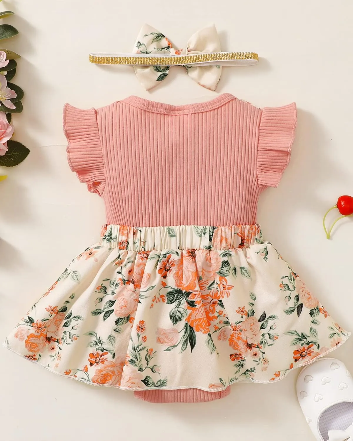 Newborn Baby Girl Clothes Infant Dress Outfit Summer Romper Jumpsuit Headband Overall Skirt Clothing Set