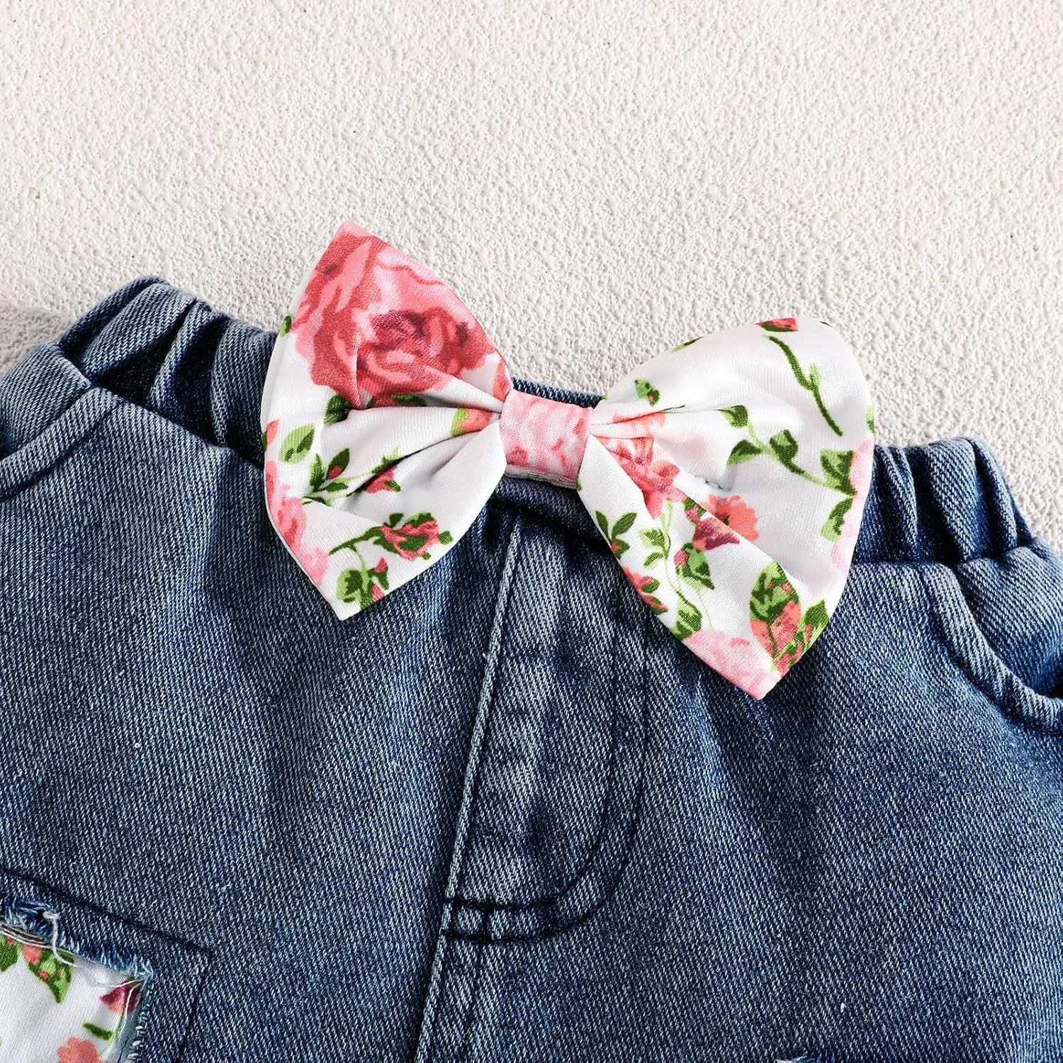 Newborn Baby Girl Clothes Infant Outfits Ruffle Romper   Denim Skirt   Headband Girls' Clothing Sets