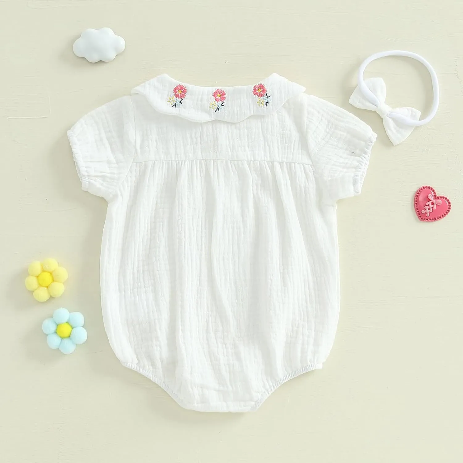 Newborn Baby Girl Summer Clothes Short Sleeve Bubble Romper Jumpsuit Top Infant Clothing Cute Baby Girl Outfits