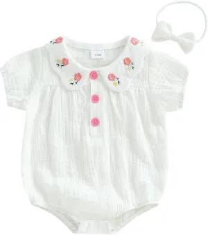 Newborn Baby Girl Summer Clothes Short Sleeve Bubble Romper Jumpsuit Top Infant Clothing Cute Baby Girl Outfits