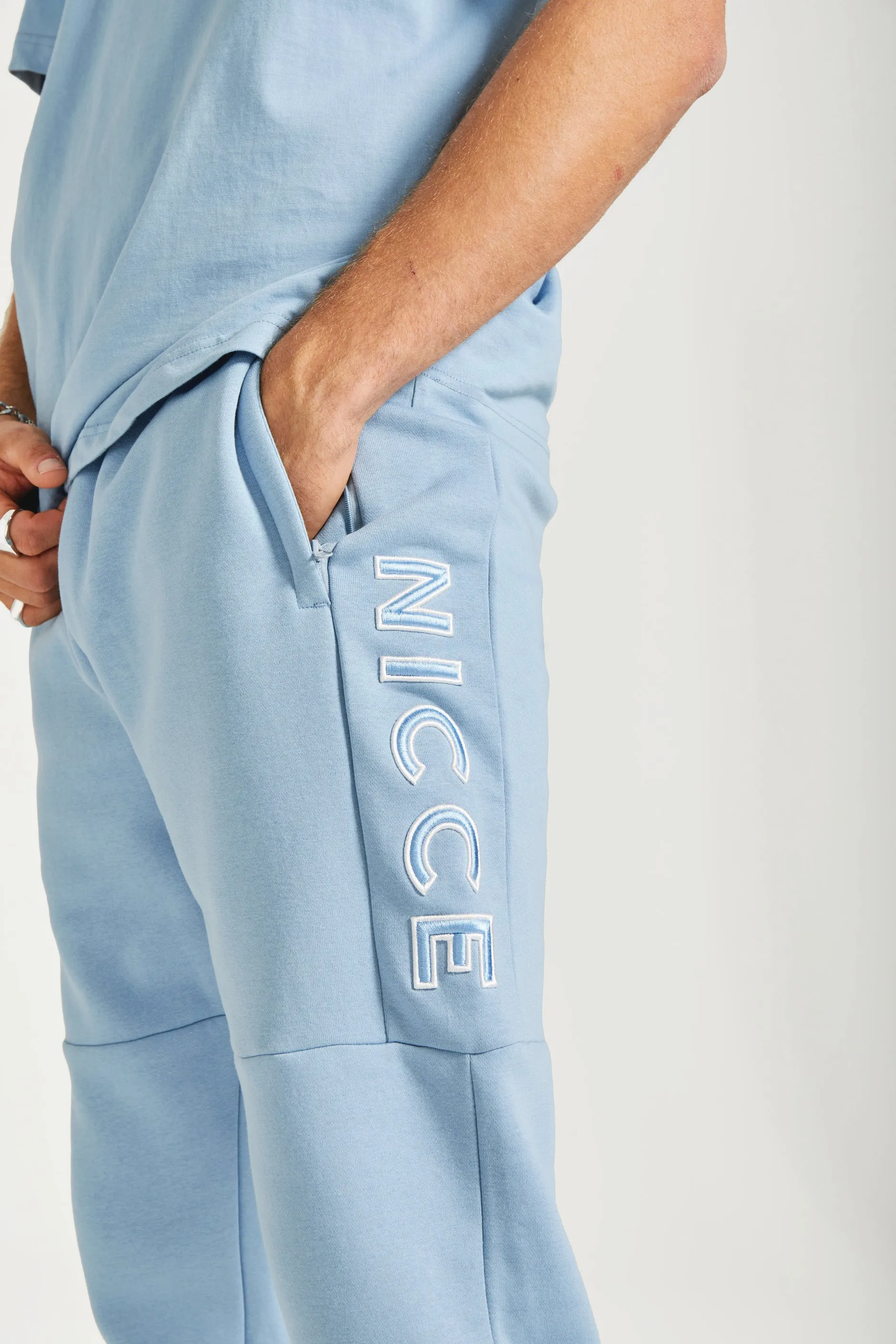 NICCE Mens Mercury Outline Joggers | Blue