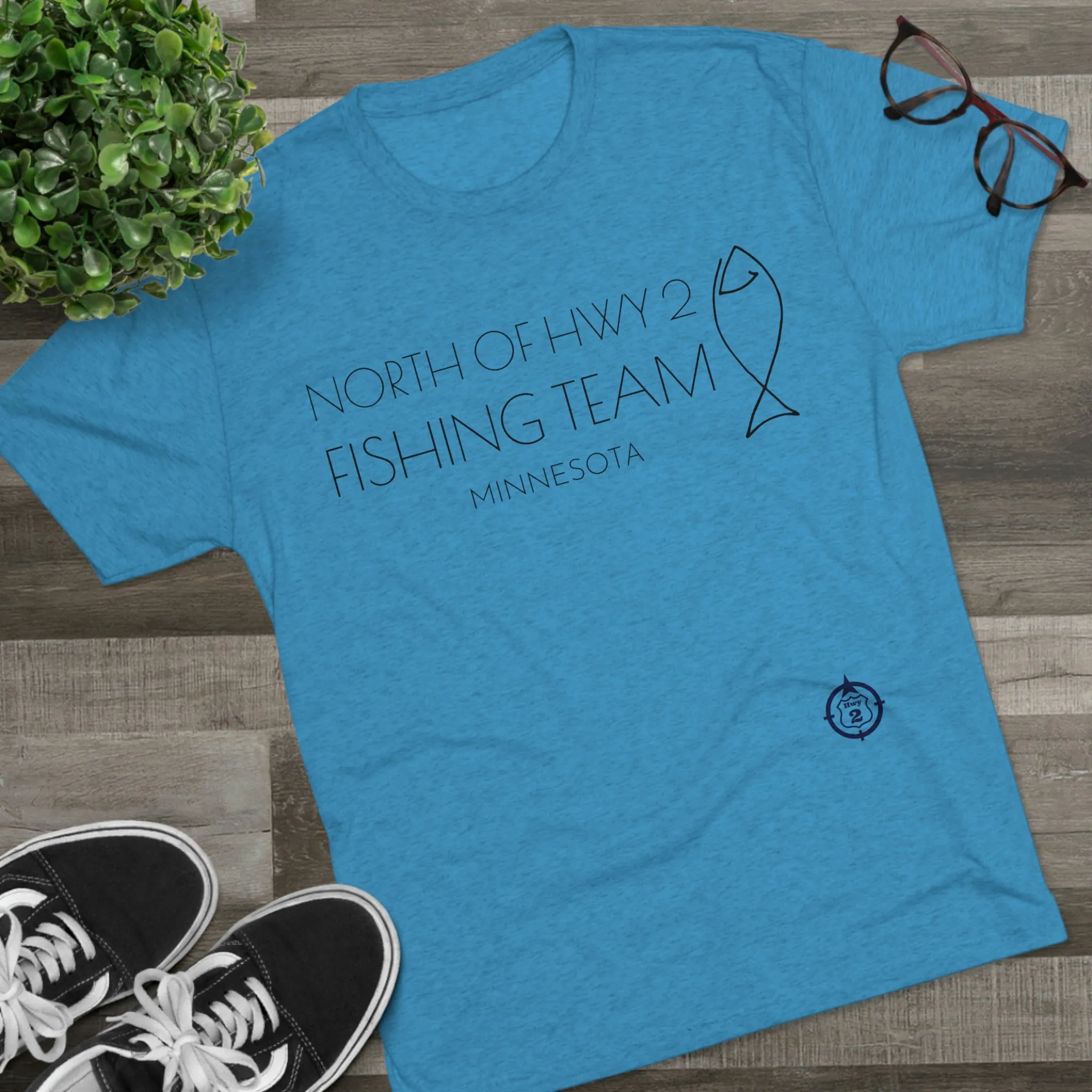North of Hwy 2 - Fishing Team - Unisex Tri-Blend Crew Tee