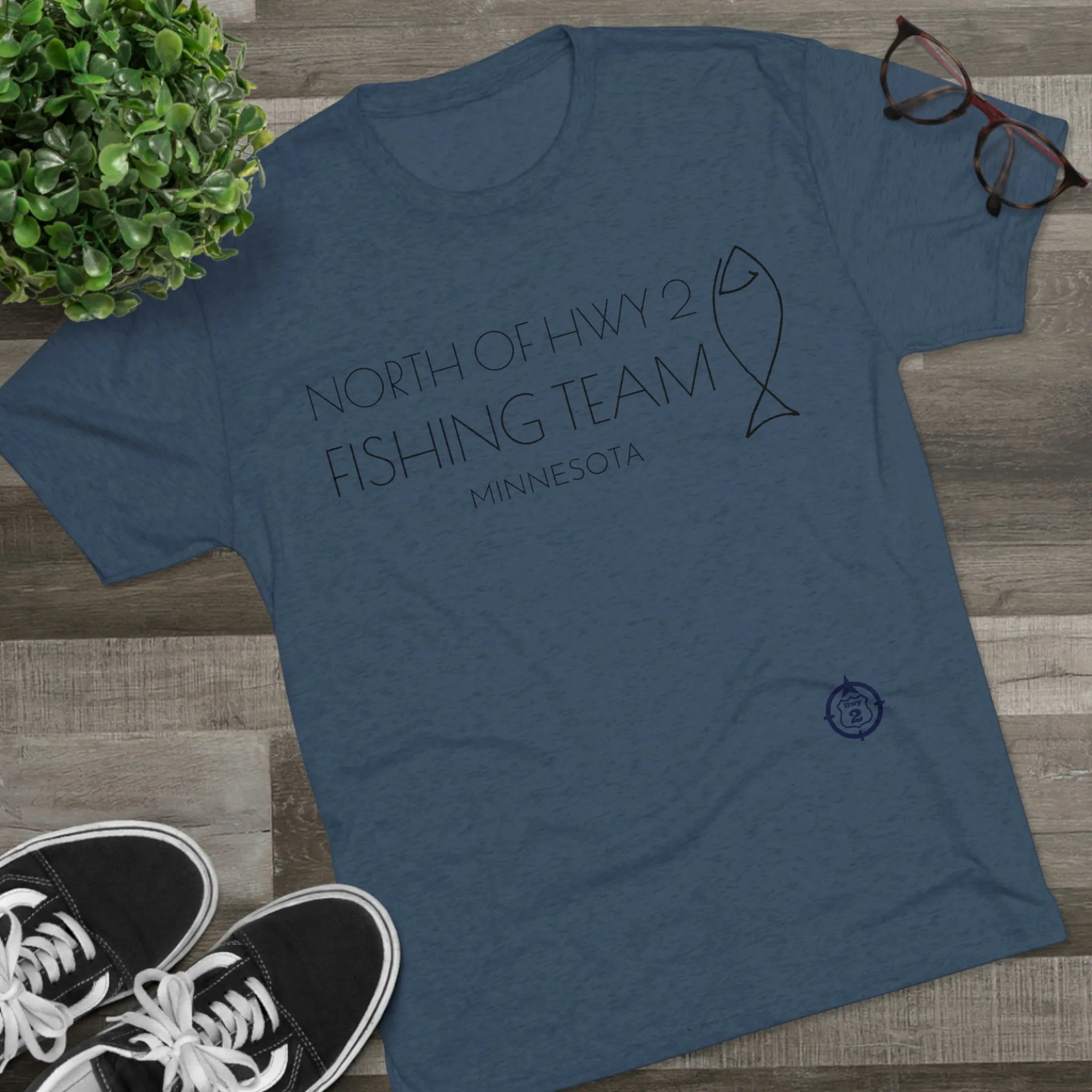 North of Hwy 2 - Fishing Team - Unisex Tri-Blend Crew Tee