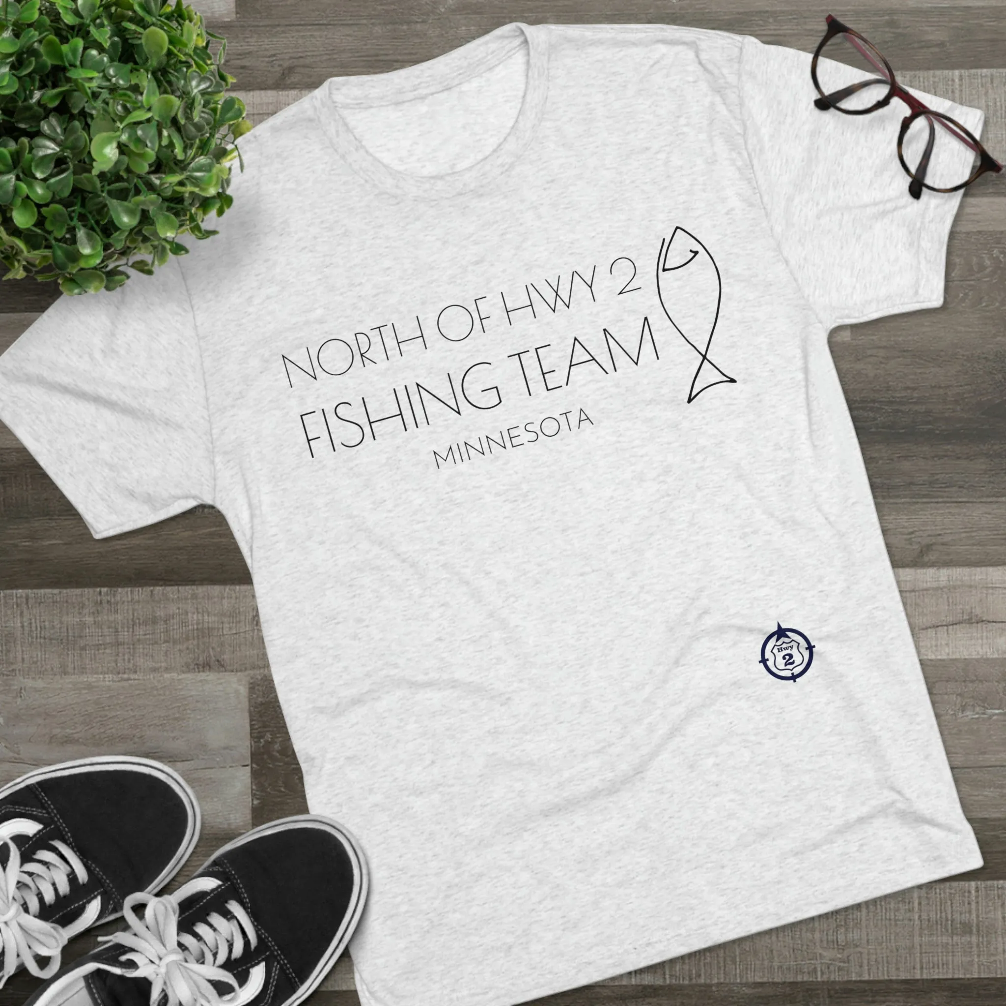North of Hwy 2 - Fishing Team - Unisex Tri-Blend Crew Tee