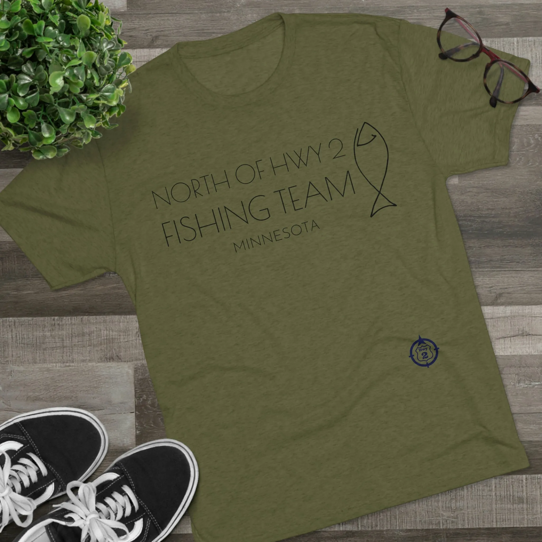 North of Hwy 2 - Fishing Team - Unisex Tri-Blend Crew Tee
