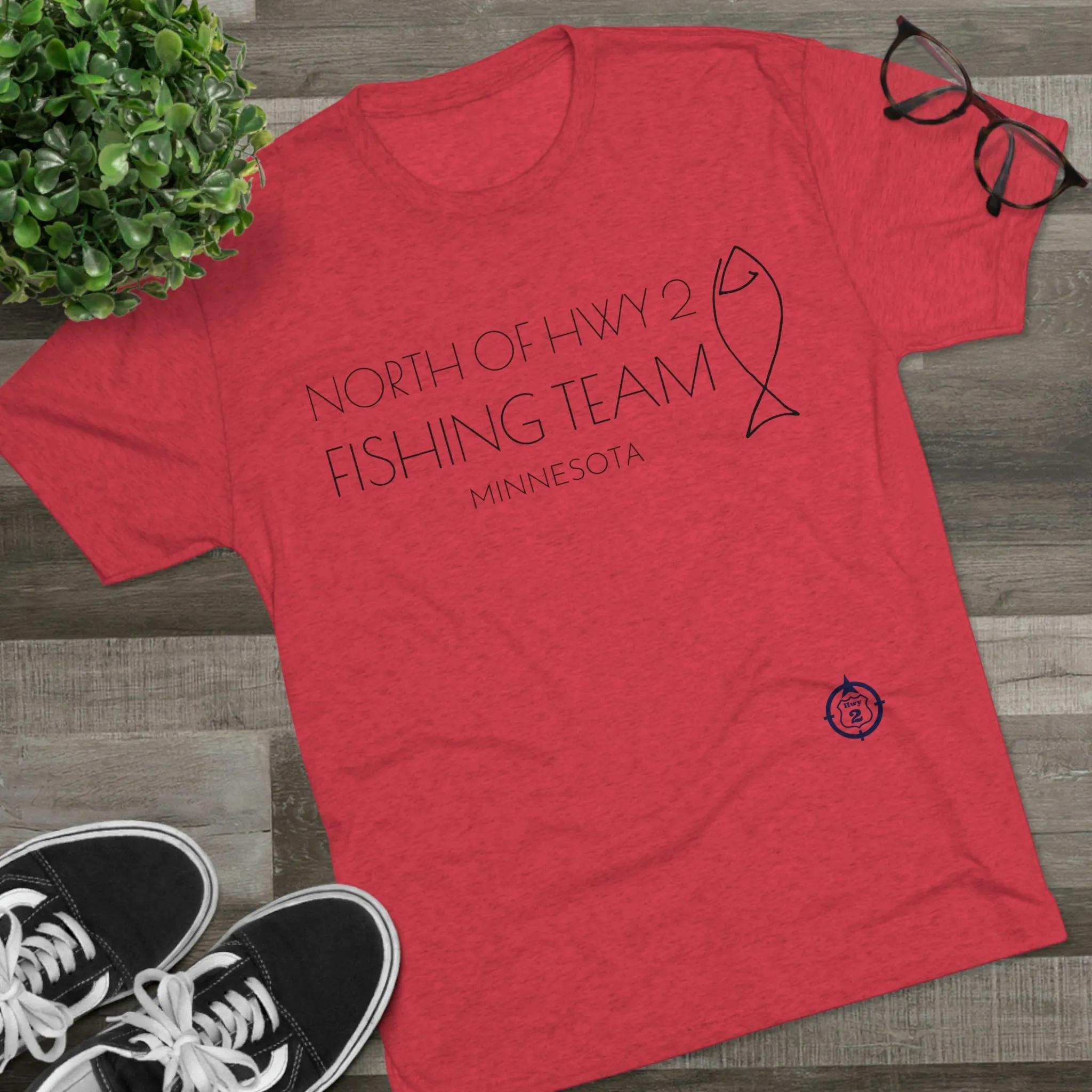 North of Hwy 2 - Fishing Team - Unisex Tri-Blend Crew Tee