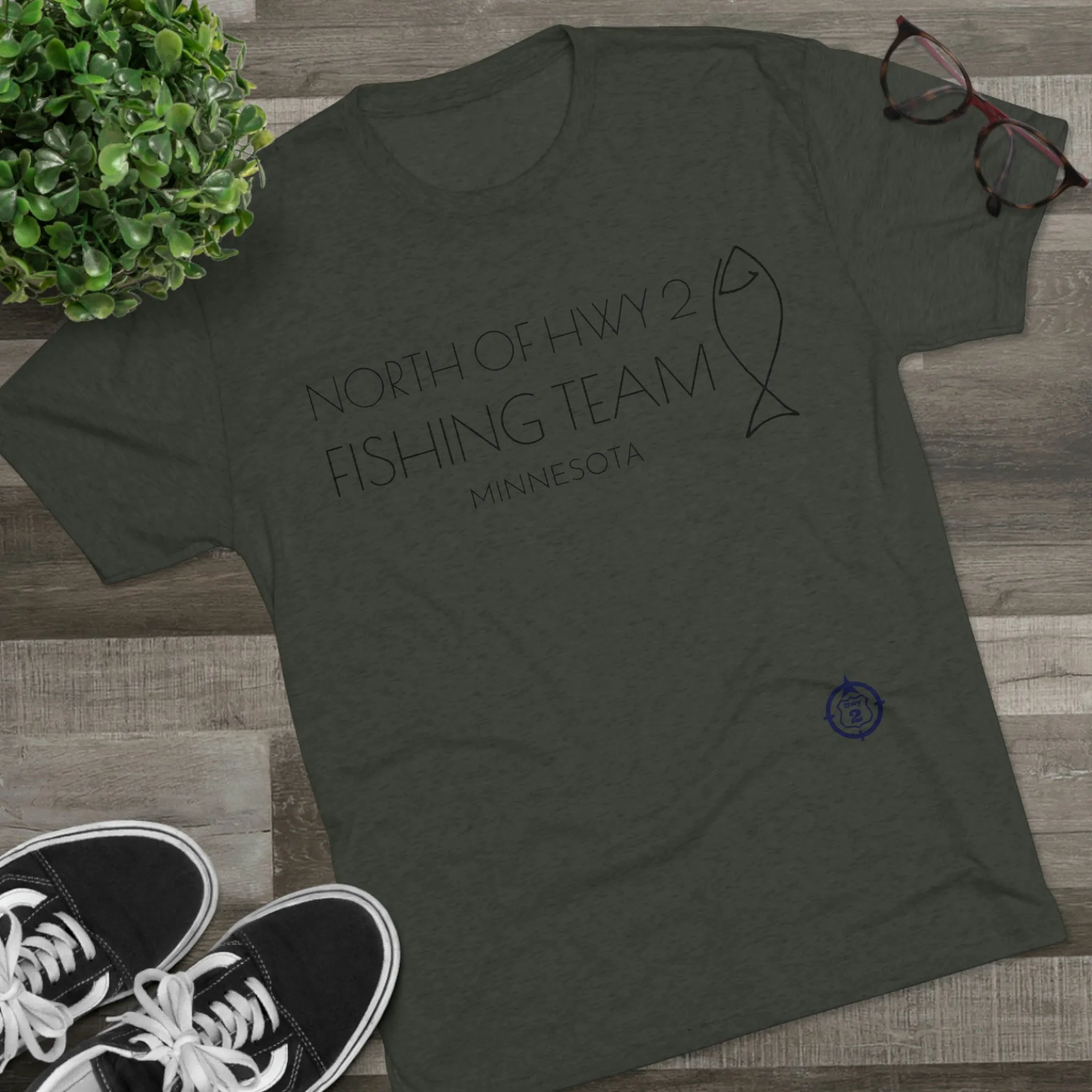 North of Hwy 2 - Fishing Team - Unisex Tri-Blend Crew Tee