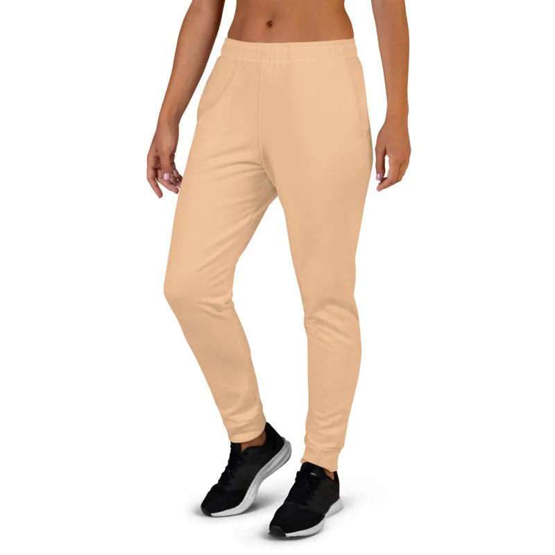 Nude Women's Joggers, Best Solid Color Ladies Skinny Slim Fit Soft Sweatpants-Made in EU