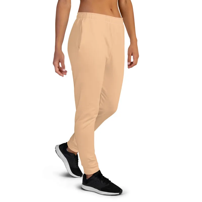 Nude Women's Joggers, Best Solid Color Ladies Skinny Slim Fit Soft Sweatpants-Made in EU