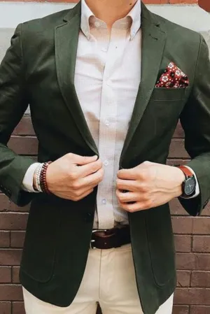 Olive Green Blazer Mens Formal Fashion Coat Dinner Blazer Green Party Wear Coat Groom Wear Tailoring Coat Gift For Him
