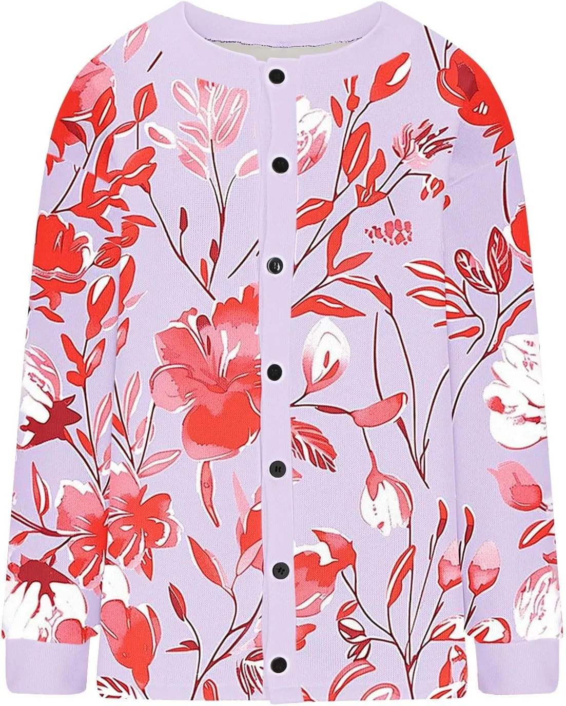 Open Front Cardigan Women Button Down Knitted Pullover Printed Long Sleeved Fall Winter Sweaters Button Down Shirts