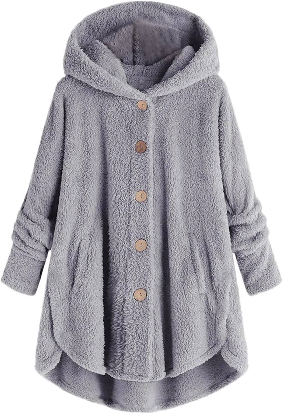 Outdoor Outerwear Long Hooded Button Sleeve Plus Size Women Women'S Coat with Hood Hiking Jacket Women Plus Size