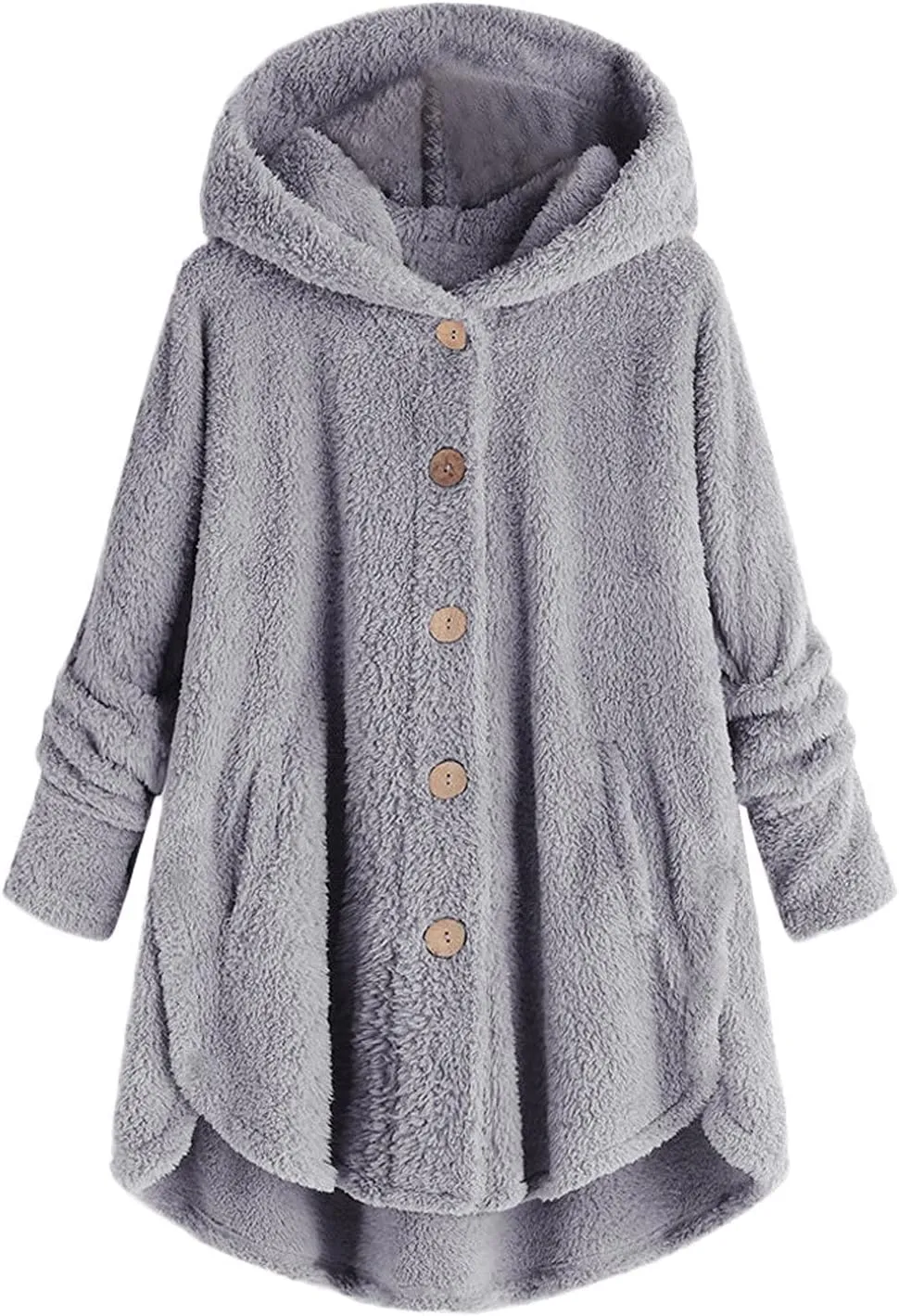 Outdoor Outerwear Long Hooded Button Sleeve Plus Size Women Women'S Coat with Hood Hiking Jacket Women Plus Size