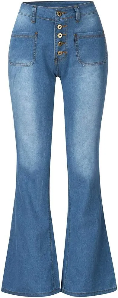 Outdoor Pants for Women Mid Pants Waist Jeans Flare Stretch Bell Jeans Length Women Jeans Slim Women's Jeans