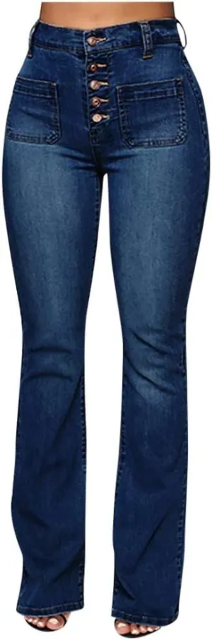 Outdoor Pants for Women Mid Pants Waist Jeans Flare Stretch Bell Jeans Length Women Jeans Slim Women's Jeans