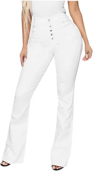 Outdoor Pants for Women Mid Pants Waist Jeans Flare Stretch Bell Jeans Length Women Jeans Slim Women's Jeans