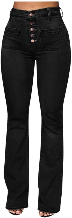 Outdoor Pants for Women Mid Pants Waist Jeans Flare Stretch Bell Jeans Length Women Jeans Slim Women's Jeans
