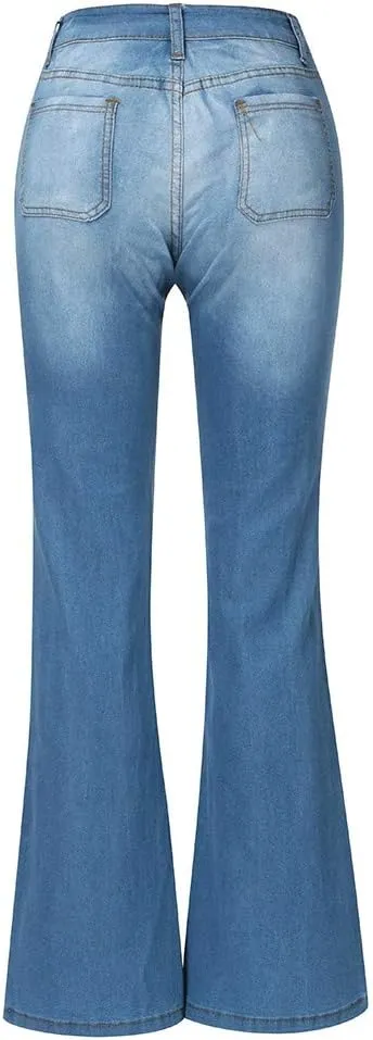 Outdoor Pants for Women Mid Pants Waist Jeans Flare Stretch Bell Jeans Length Women Jeans Slim Women's Jeans