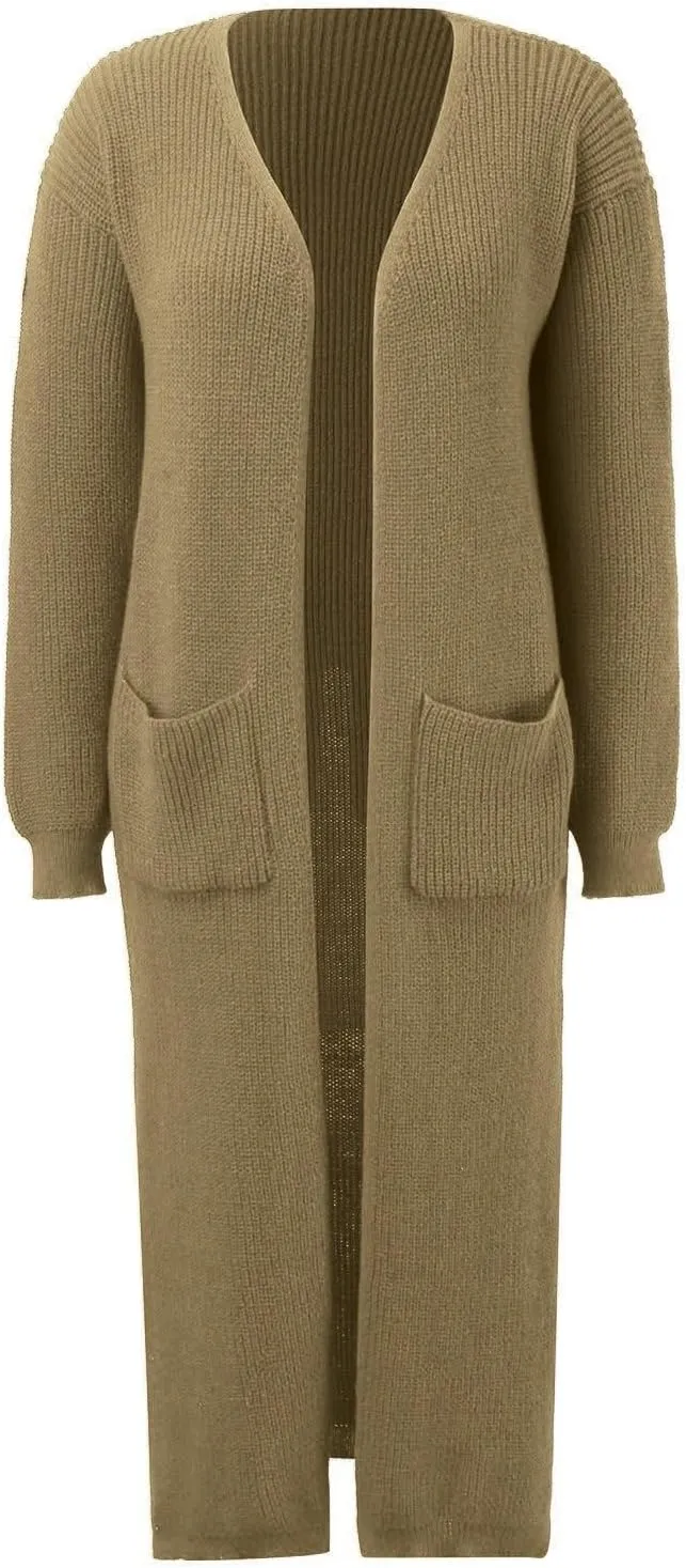 Oversized Cardigans for Women Long Sleeve Knitted Solid Open Front Lightweight Cardigan Sweaters 2024 Fall Winter
