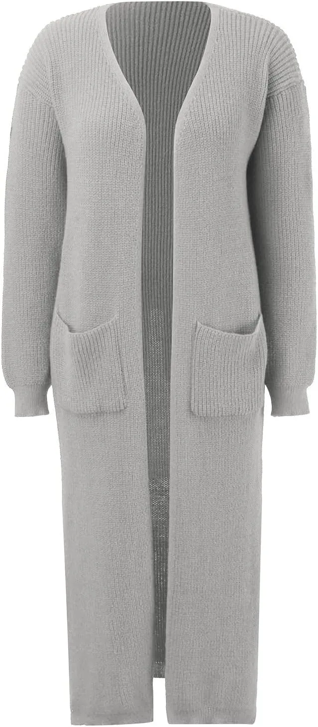 Oversized Cardigans for Women Long Sleeve Knitted Solid Open Front Lightweight Cardigan Sweaters 2024 Fall Winter