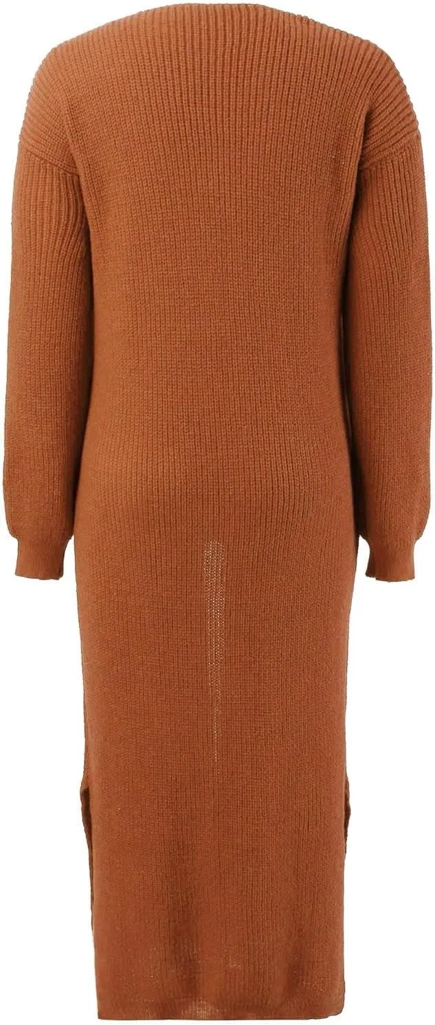 Oversized Cardigans for Women Long Sleeve Knitted Solid Open Front Lightweight Cardigan Sweaters 2024 Fall Winter