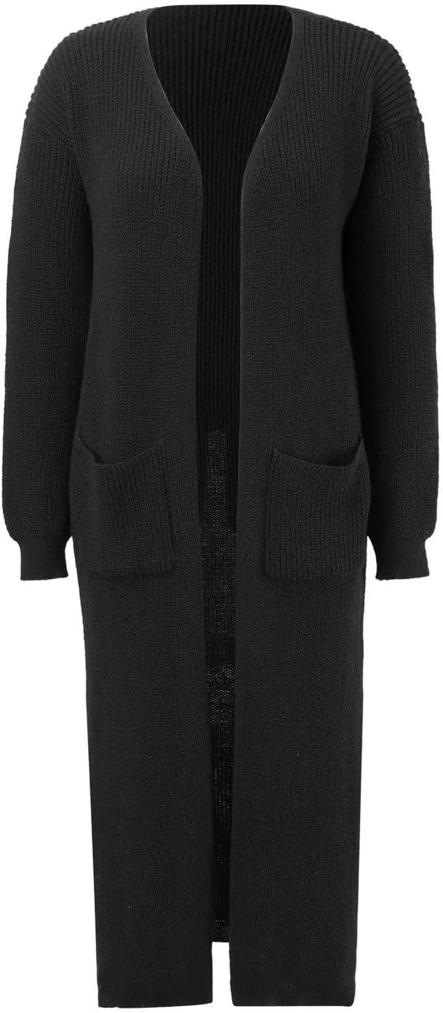 Oversized Cardigans for Women Long Sleeve Knitted Solid Open Front Lightweight Cardigan Sweaters 2024 Fall Winter