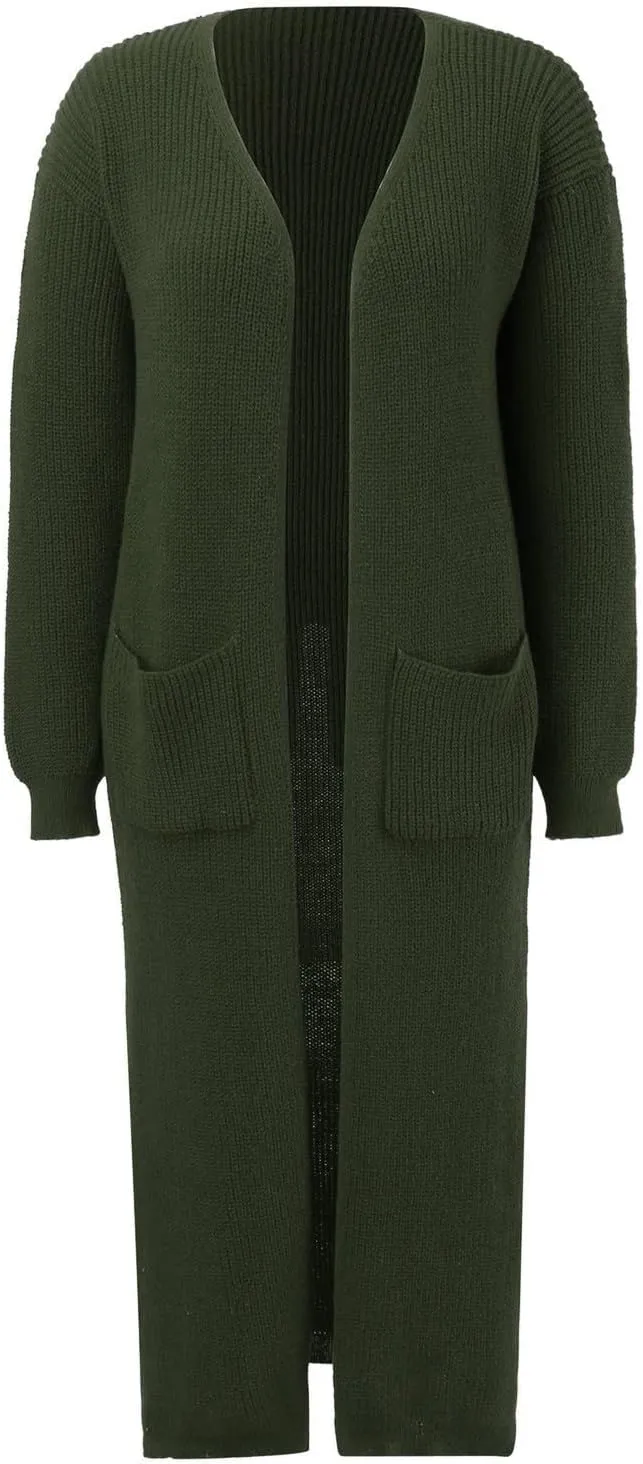 Oversized Cardigans for Women Long Sleeve Knitted Solid Open Front Lightweight Cardigan Sweaters 2024 Fall Winter