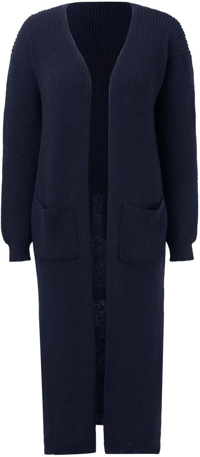 Oversized Cardigans for Women Long Sleeve Knitted Solid Open Front Lightweight Cardigan Sweaters 2024 Fall Winter
