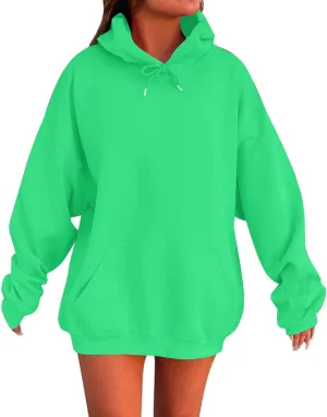 Oversized Hoodies for Women Loose Fit Drop Shoulder Fleece Pullover Sweatshirts Winter Warm Plus Size Hoodie w/Pockets