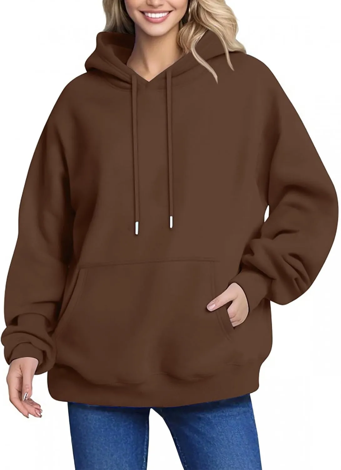 Oversized Hoodies For Women Sweatshirt Trendy Winter Clothes Drawstring Pullover Long Sleeve With Pockets