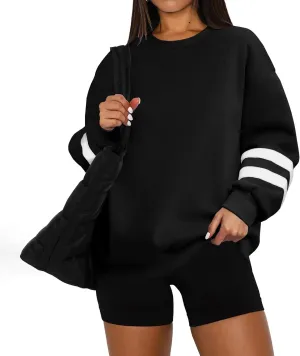 Oversized Sweatshirt For Women Trendy Crewneck Long Sleeve Fall Winter Clothes 2024 Solid Hoodie Pullover