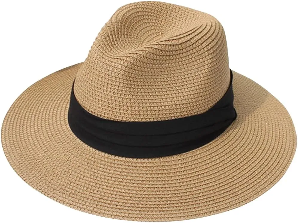 Panama Hats for Men Women Fedora Straw Summer Beach Sun Hats Wide Brim Panama Hats UV UPF 50  Protection Hats