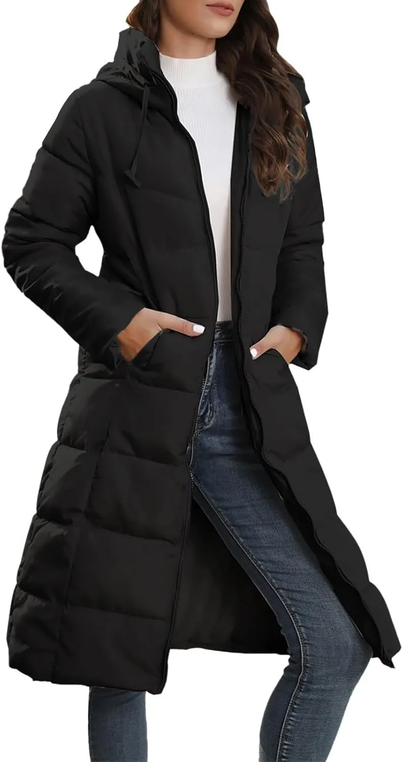 Parka Padded Long Outerwear Hooded Puffer Jacket Lightweight Winter Coat Loose Fit Winter Oversized Outfits Hooded