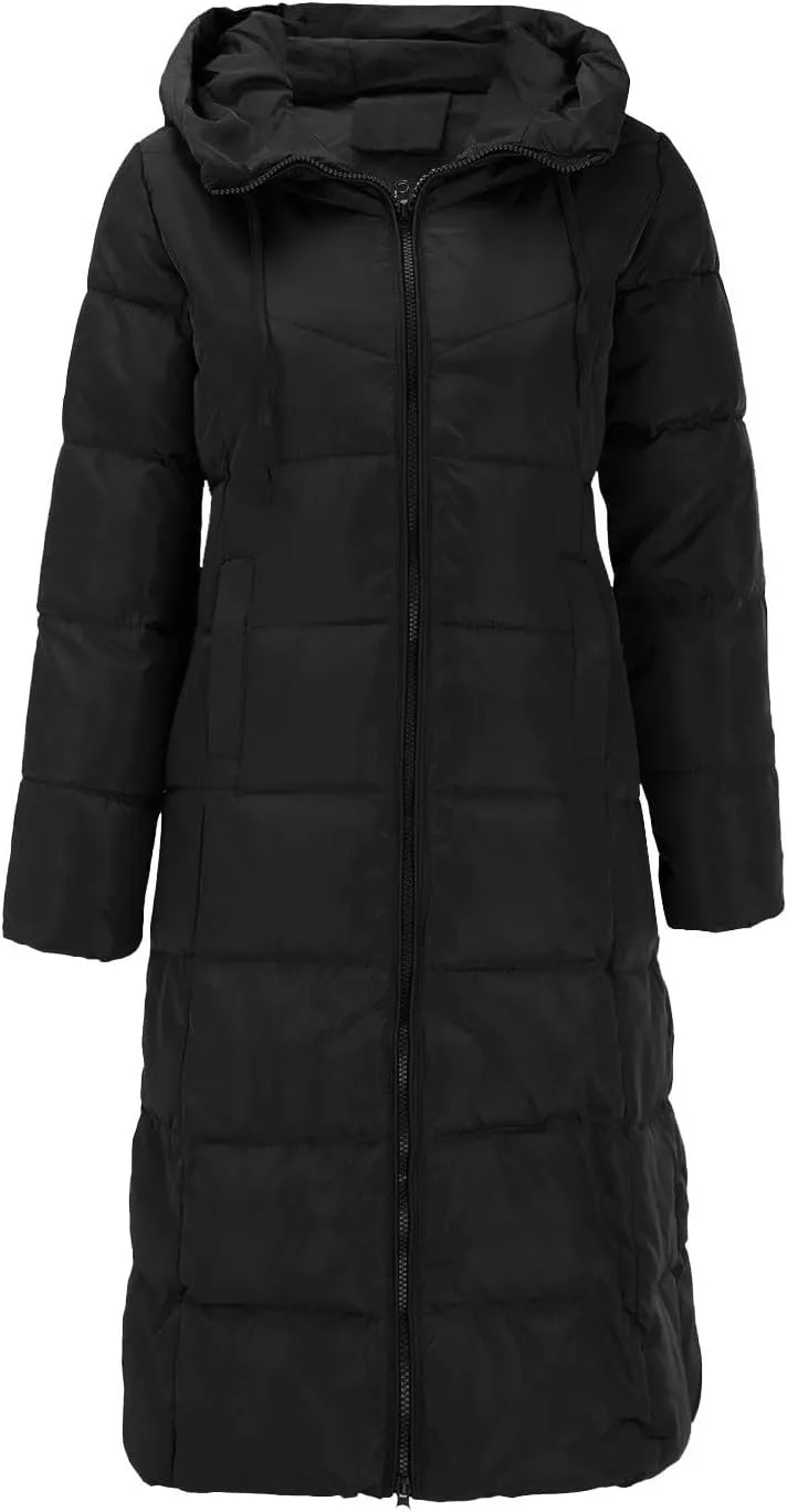 Parka Padded Long Outerwear Hooded Puffer Jacket Lightweight Winter Coat Loose Fit Winter Oversized Outfits Hooded