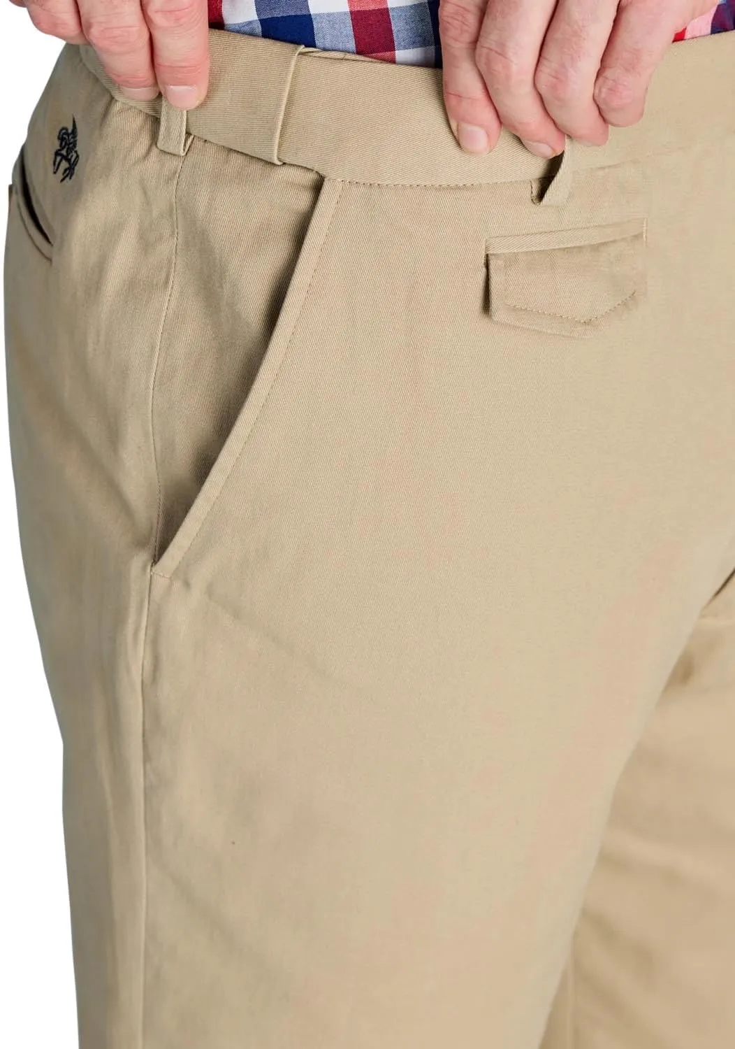 Pegasus Men's Cotton Chino Pants with Stretch Waistband Versatile, Comfortable & Stylish Smart Casual Pants