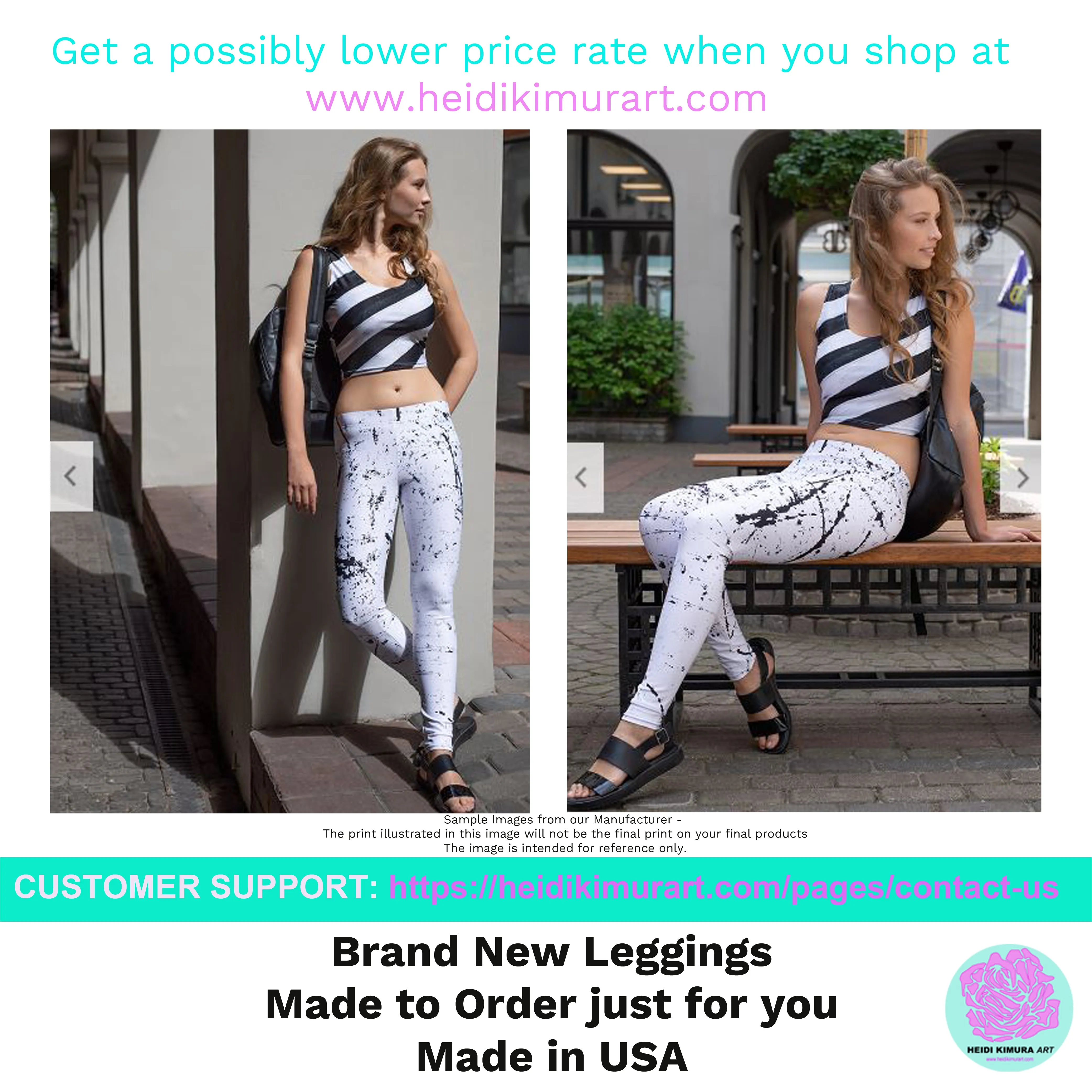 Pink White Stars Capris Tights, Best Star Print Pattern Women's Designer Yoga Capri Leggings- Made in USA/EU
