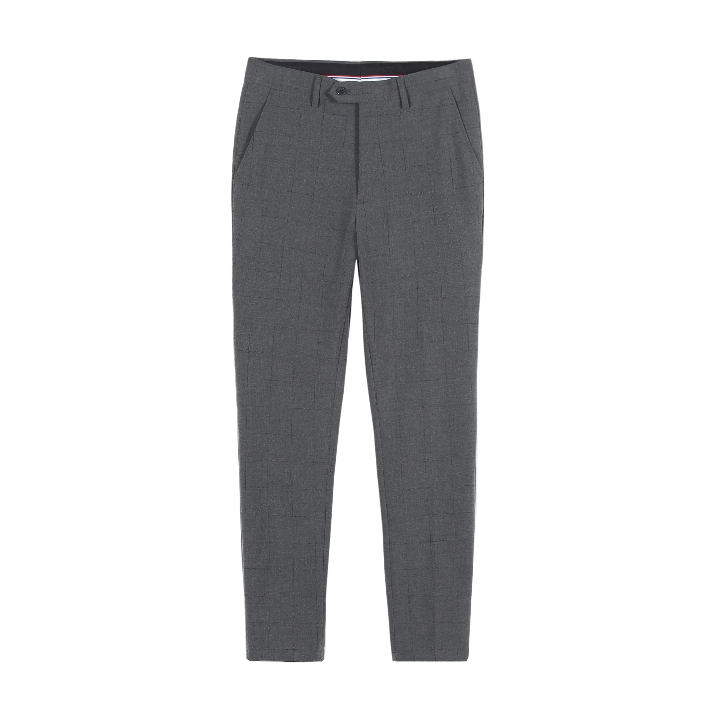 Plaid Suit Pans Men British Casual Slim Fit Formal Pants