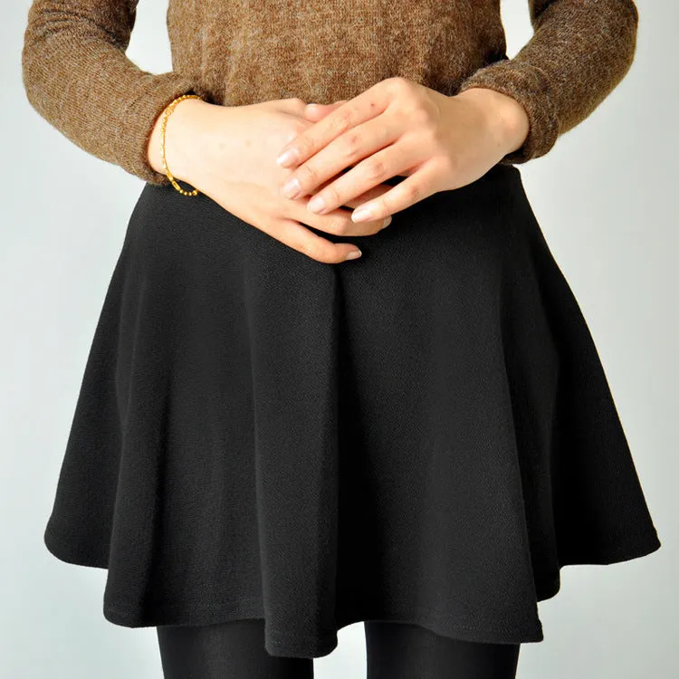 Plus Size Anti-Exposed Women Pleated Flare Skorts