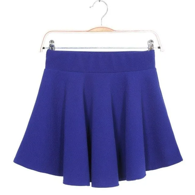 Plus Size Anti-Exposed Women Pleated Flare Skorts