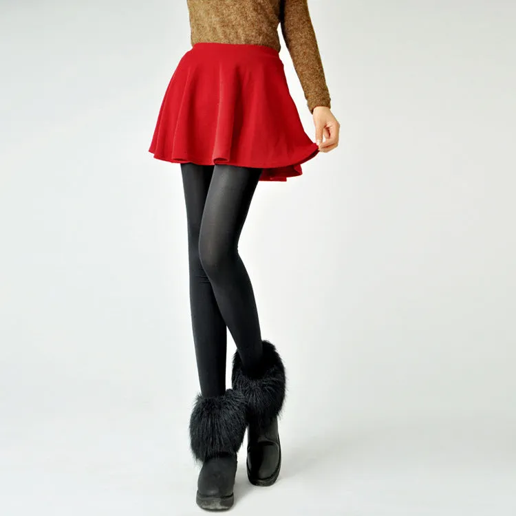 Plus Size Anti-Exposed Women Pleated Flare Skorts
