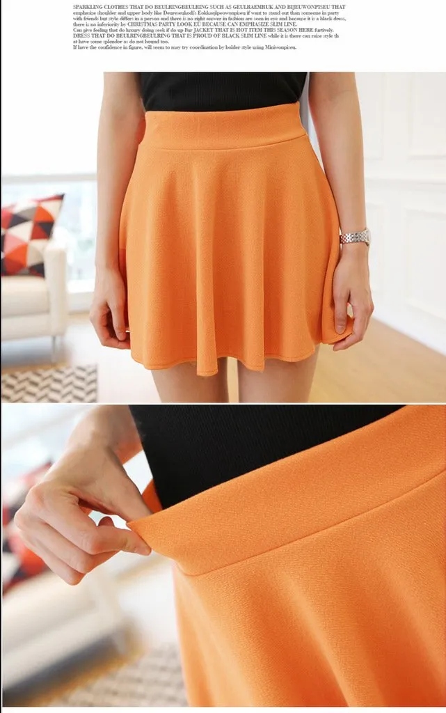 Plus Size Anti-Exposed Women Pleated Flare Skorts