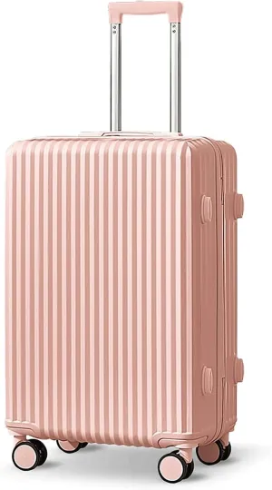 Portable Suitcase Large Capacity Carry On Luggage Pc Hard Shell Suitcases With Wheels Wet And Dry Separation Pocket Lightweight Luggage Smooth to use (Pink 22inch)