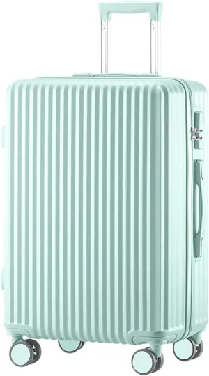 Portable Suitcase Large Capacity Carry On Luggage Pc Hard Shell Suitcases With Wheels Wet And Dry Separation Pocket Lightweight Luggage Smooth to use (Skyblue 22inch)