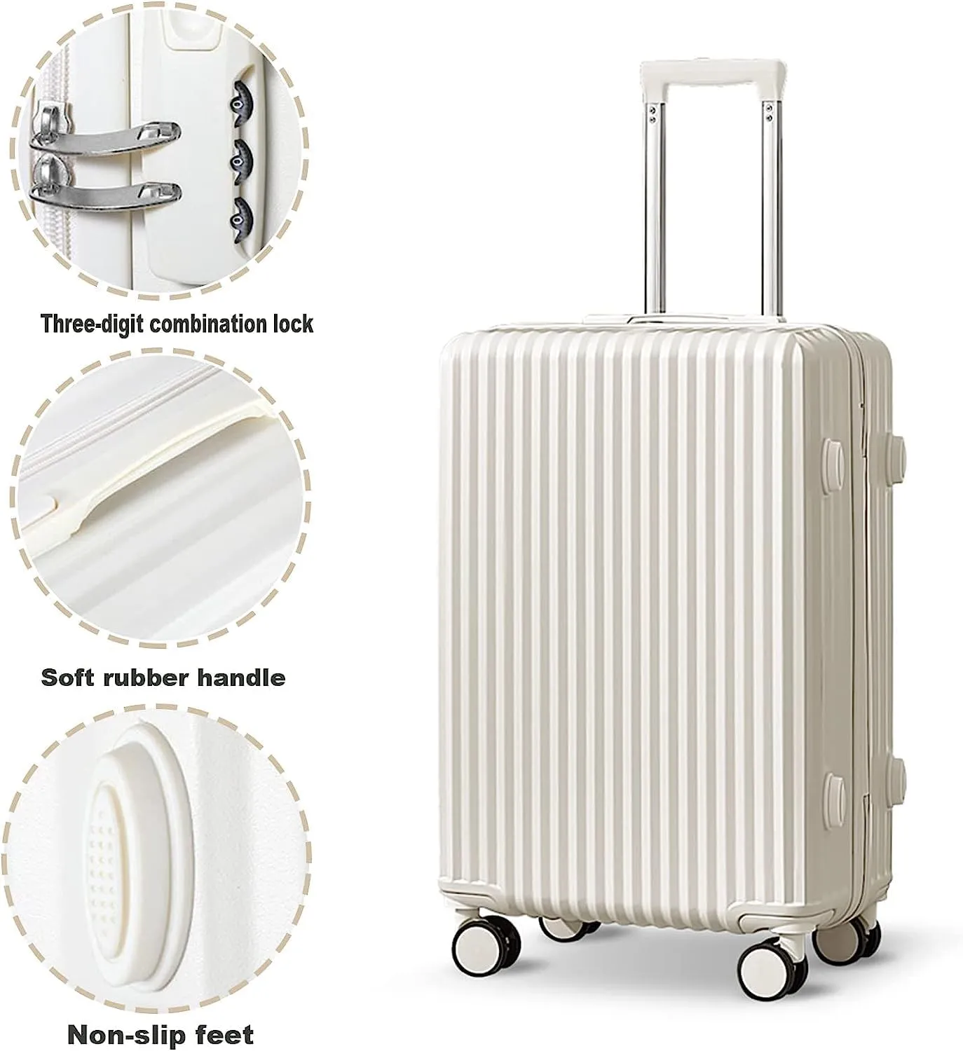 Portable Suitcase Large Capacity Carry On Luggage Pc Hard Shell Suitcases With Wheels Wet And Dry Separation Pocket Lightweight Luggage Smooth to use (Skyblue 22inch)