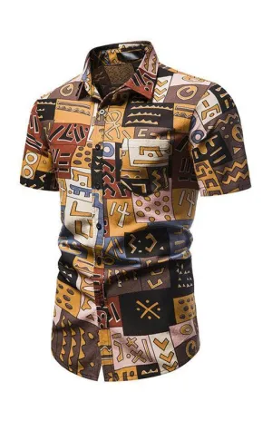 Printed Short Sleeve Men's Shirt