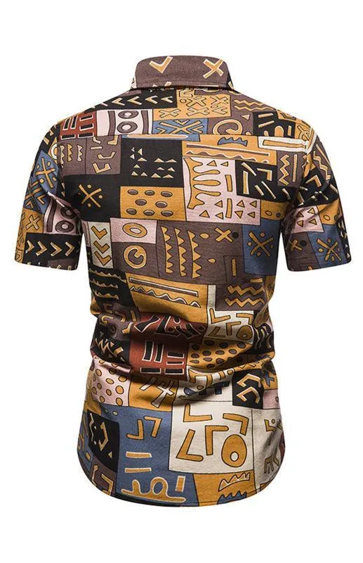 Printed Short Sleeve Men's Shirt