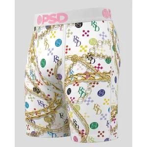PSD Men's Multicolor Luxe Wht Boxer Briefs Medium Underwear - 224180023-MUL-M