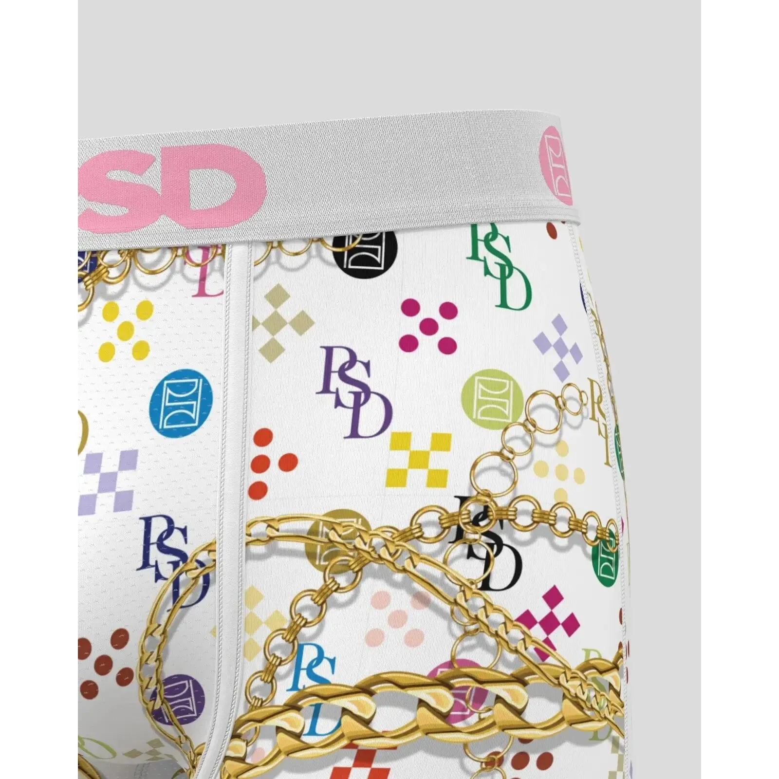 PSD Men's Multicolor Luxe Wht Boxer Briefs Medium Underwear - 224180023-MUL-M
