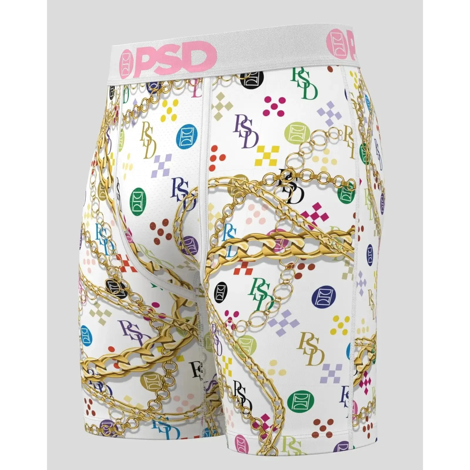 PSD Men's Multicolor Luxe Wht Boxer Briefs Medium Underwear - 224180023-MUL-M